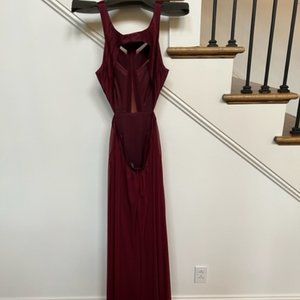 La Femme Formal Burgundy Dress